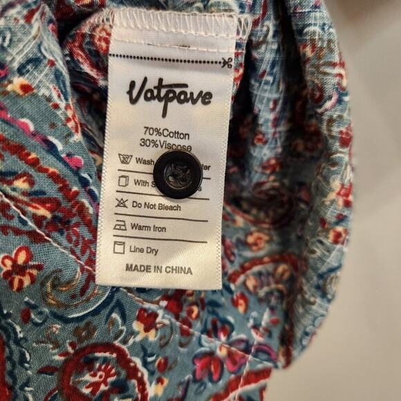 VATPAVE Men Paisley Hawaiian Shirt Button Down Beach Vacation Casual - Size L - Picture 6 of 7